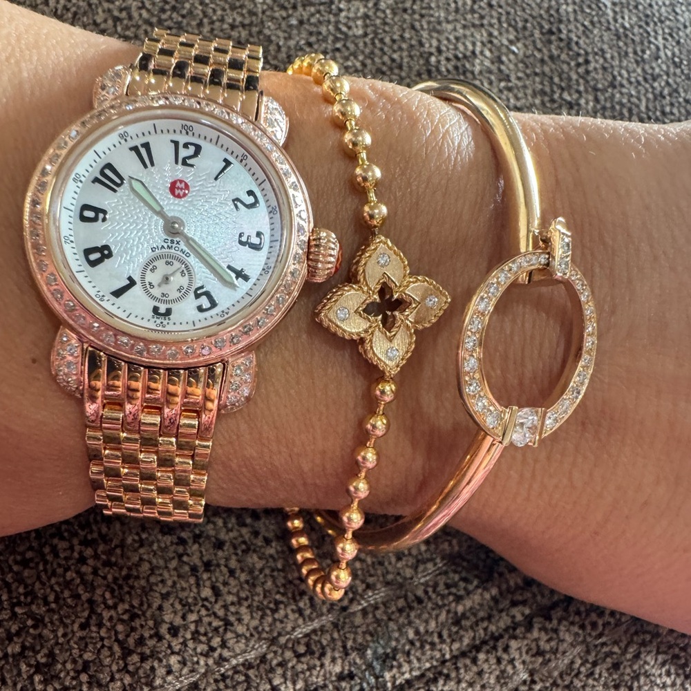 $3900 Stunning Michele CSX Diamond Rose Gold Watch 26mm Excellent Condition - Picture 15 of 16